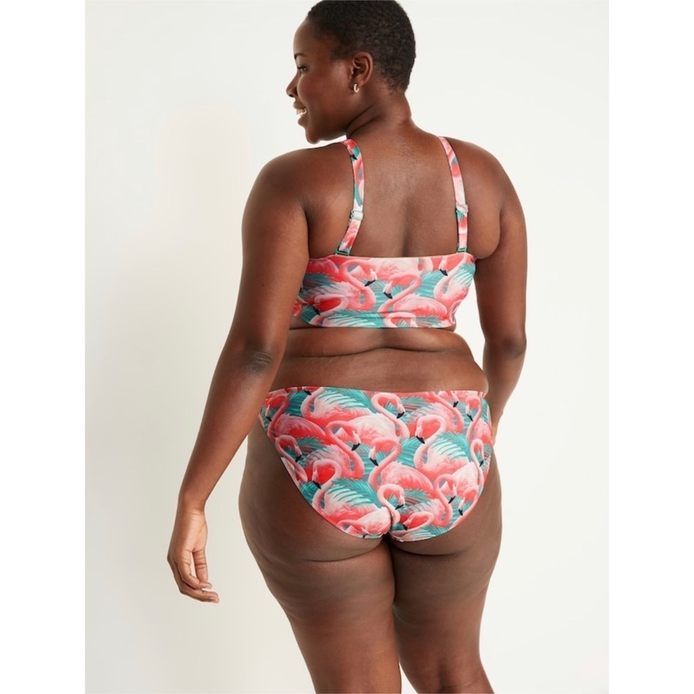 1️⃣8️⃣7️⃣ Old Navy Flamingo Print Bandeau Bikini 2 PC Bathing Suit Plus Size 2X